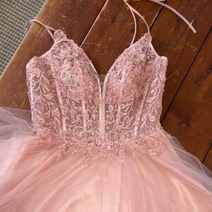 Elegant Pink Lace Dress (teenager/adult short dress) PROM